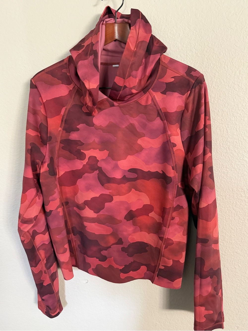 Athleta Pink & Burgundy Camo Hoodie XL